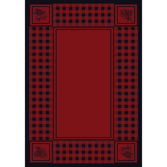 Forest Refuge - Red-CabinRugs Southwestern Rugs Wildlife Rugs Lodge Rugs Aztec RugsSouthwest Rugs