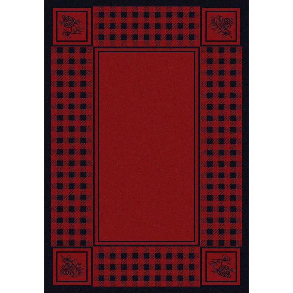 Forest Refuge - Red-CabinRugs Southwestern Rugs Wildlife Rugs Lodge Rugs Aztec RugsSouthwest Rugs