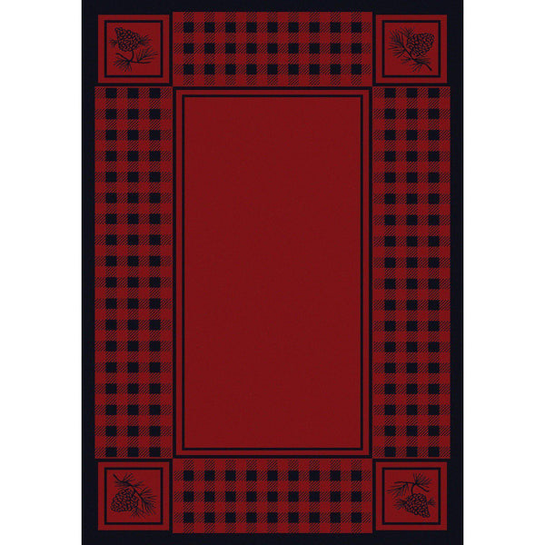 Forest Refuge - Red-CabinRugs Southwestern Rugs Wildlife Rugs Lodge Rugs Aztec RugsSouthwest Rugs