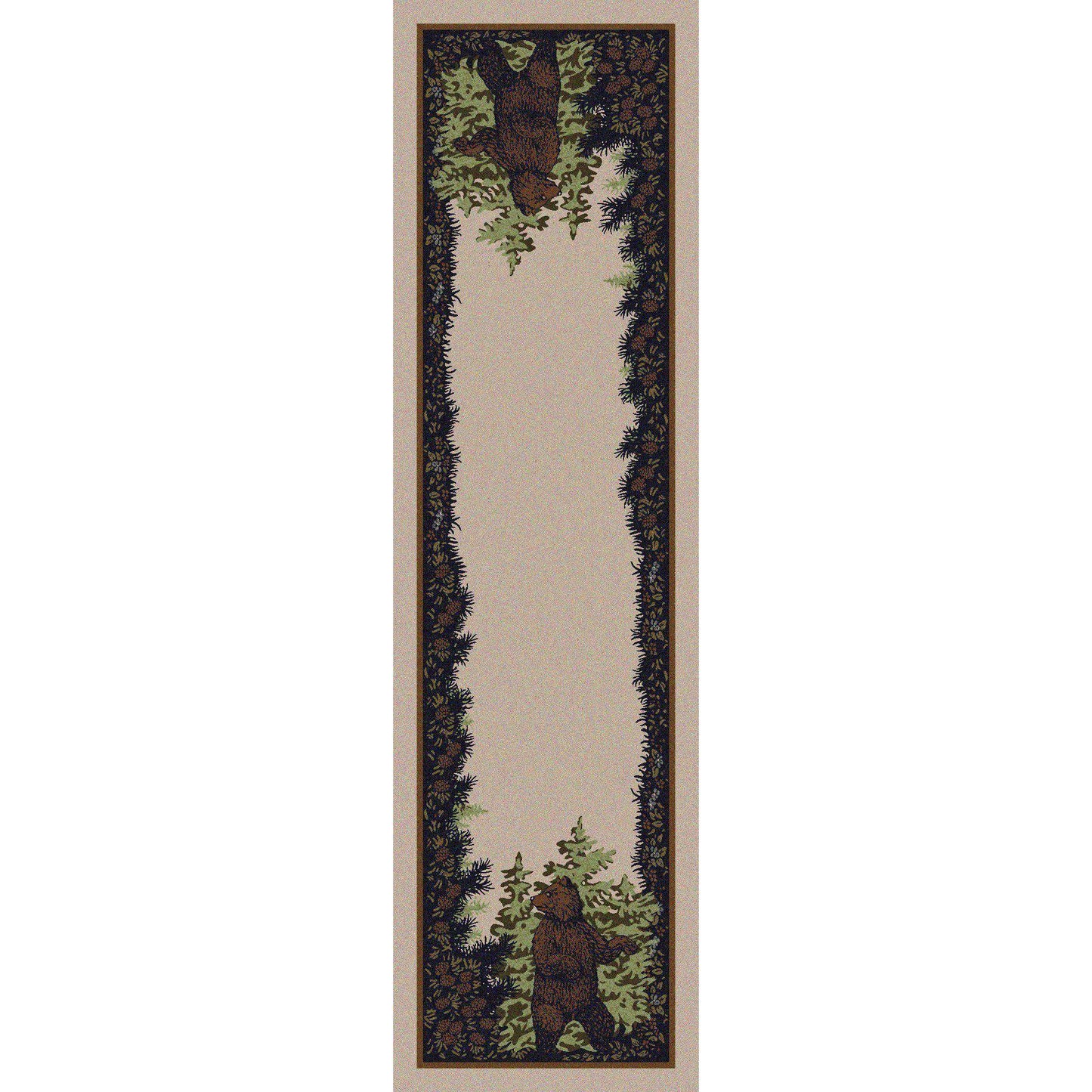 Fraternal Bears - Green-CabinRugs Southwestern Rugs Wildlife Rugs Lodge Rugs Aztec RugsSouthwest Rugs