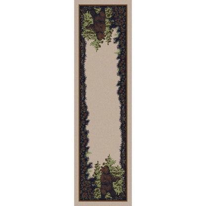 Fraternal Bears - Green-CabinRugs Southwestern Rugs Wildlife Rugs Lodge Rugs Aztec RugsSouthwest Rugs