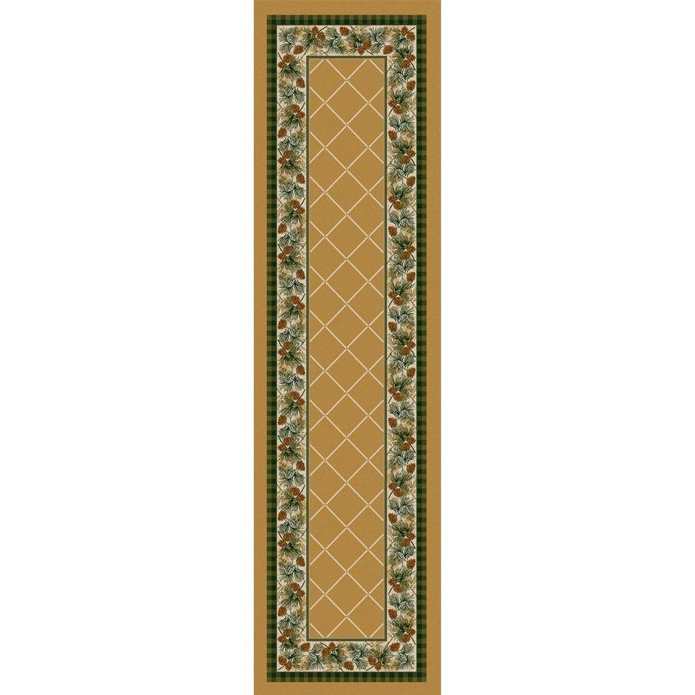 Green Forest - Light Maize-CabinRugs Southwestern Rugs Wildlife Rugs Lodge Rugs Aztec RugsSouthwest Rugs