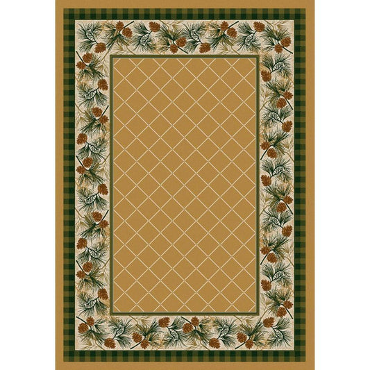 Green Forest - Light Maize-CabinRugs Southwestern Rugs Wildlife Rugs Lodge Rugs Aztec RugsSouthwest Rugs