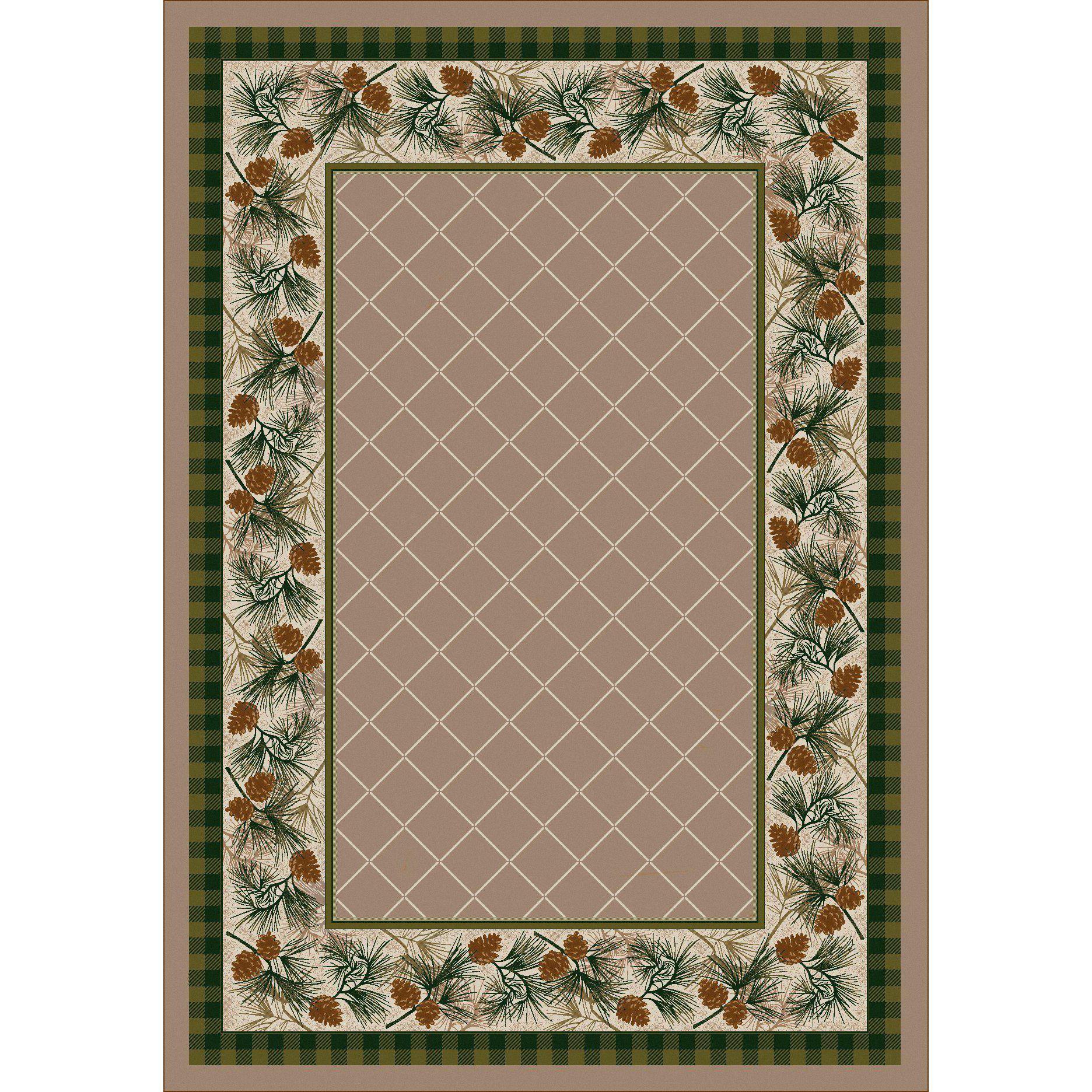 Green Forest - Light Sandstone-CabinRugs Southwestern Rugs Wildlife Rugs Lodge Rugs Aztec RugsSouthwest Rugs
