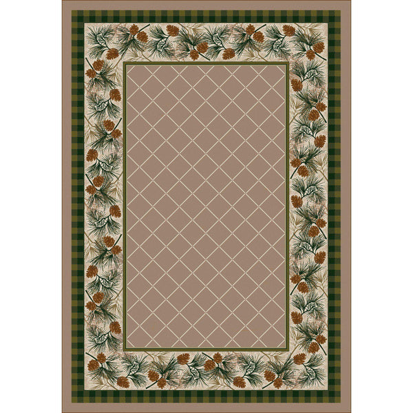 Green Forest - Light Sandstone-CabinRugs Southwestern Rugs Wildlife Rugs Lodge Rugs Aztec RugsSouthwest Rugs