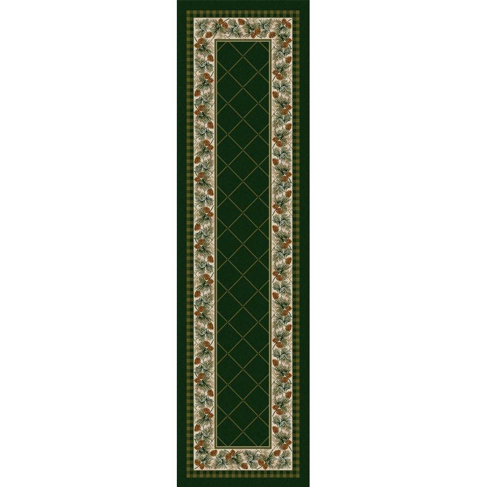 Green Pines - Pine-CabinRugs Southwestern Rugs Wildlife Rugs Lodge Rugs Aztec RugsSouthwest Rugs