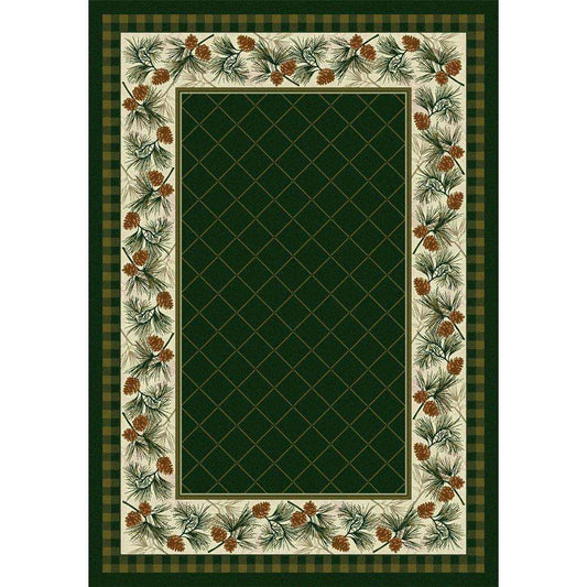Green Pines - Pine-CabinRugs Southwestern Rugs Wildlife Rugs Lodge Rugs Aztec RugsSouthwest Rugs