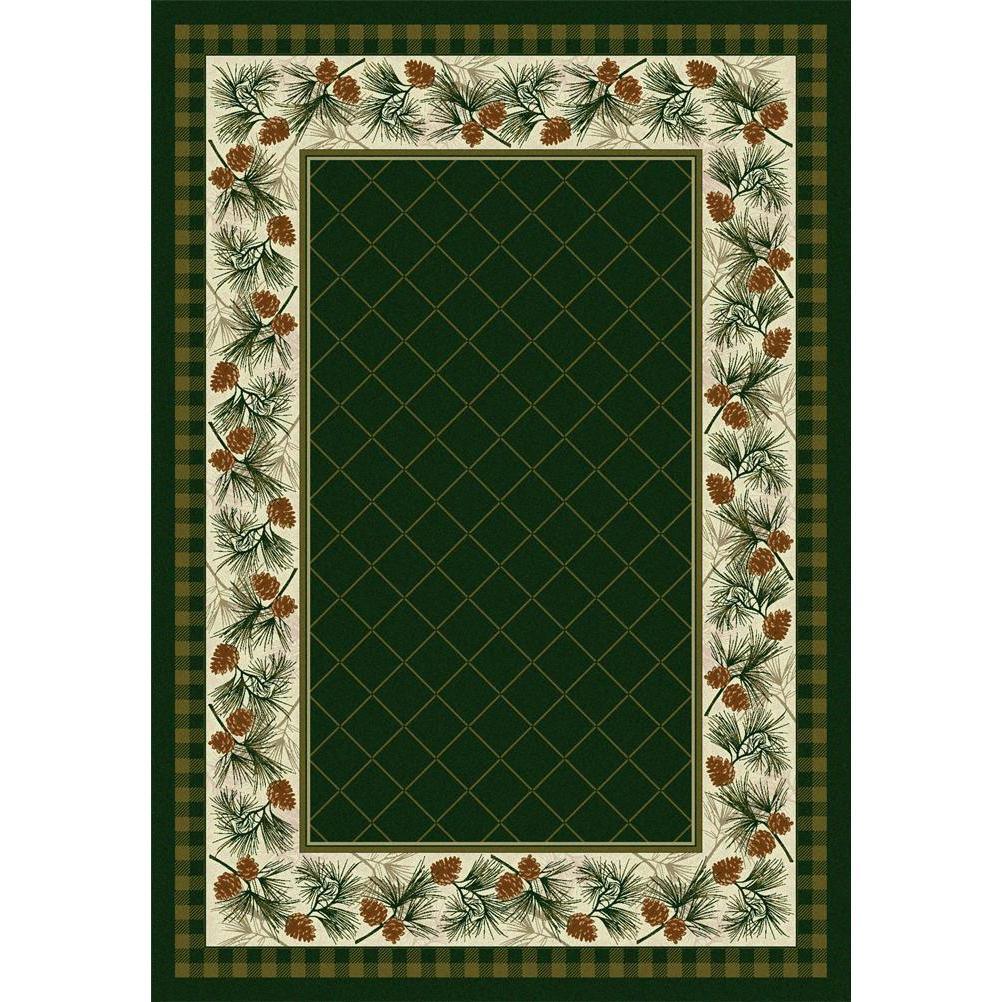 Green Pines - Pine-CabinRugs Southwestern Rugs Wildlife Rugs Lodge Rugs Aztec RugsSouthwest Rugs