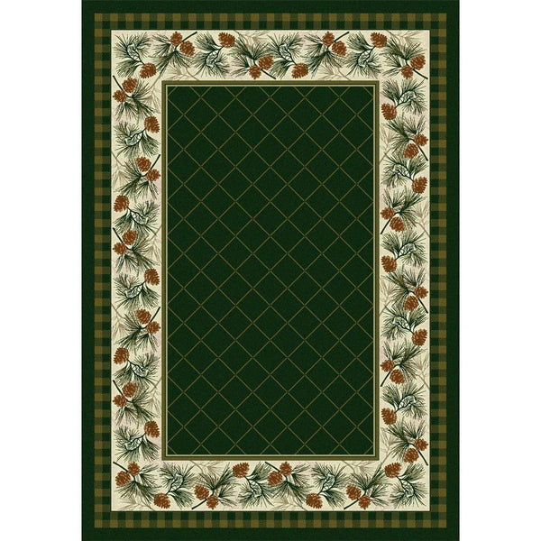 Green Pines - Pine-CabinRugs Southwestern Rugs Wildlife Rugs Lodge Rugs Aztec RugsSouthwest Rugs