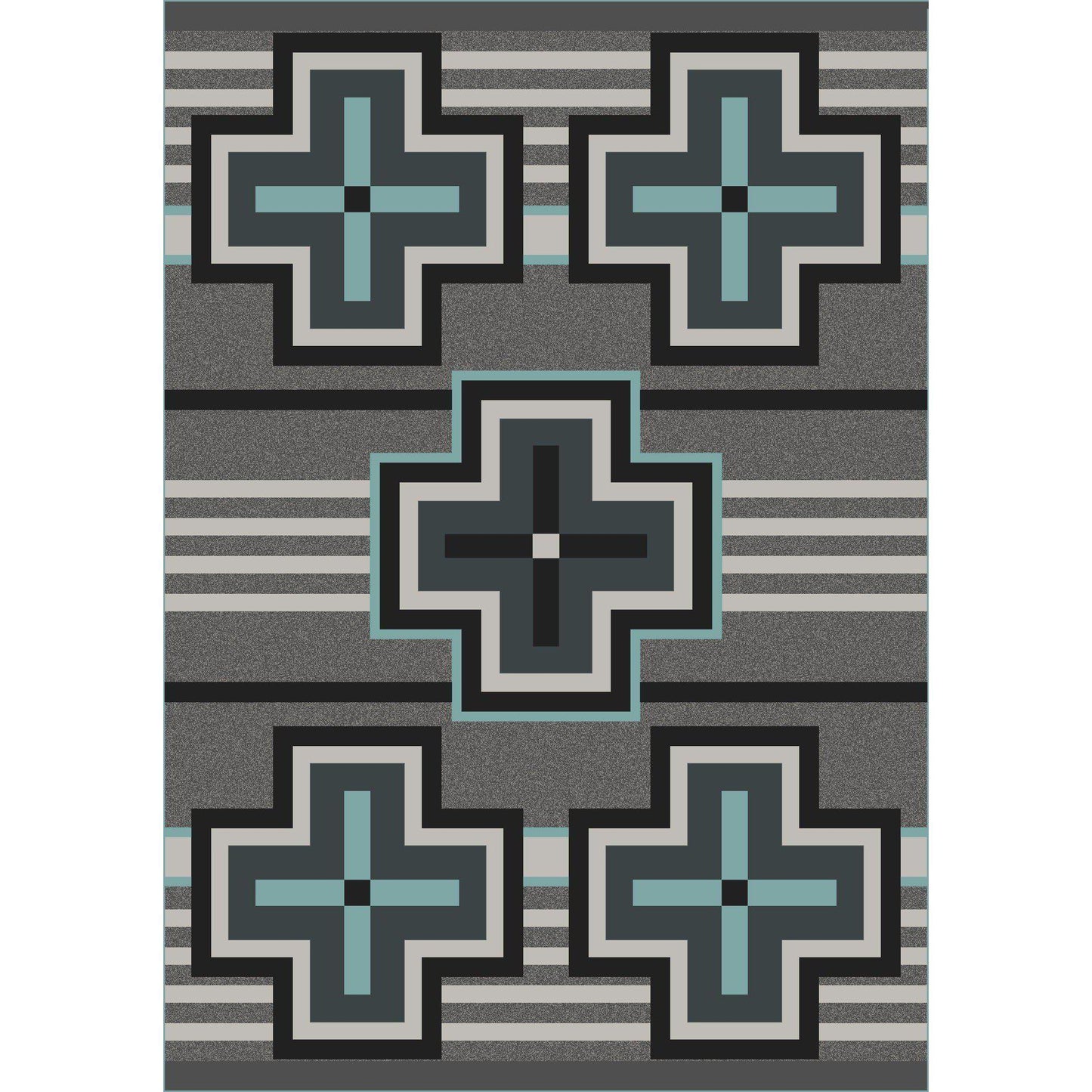 Hunter - Flint Turquoise-CabinRugs Southwestern Rugs Wildlife Rugs Lodge Rugs Aztec RugsSouthwest Rugs