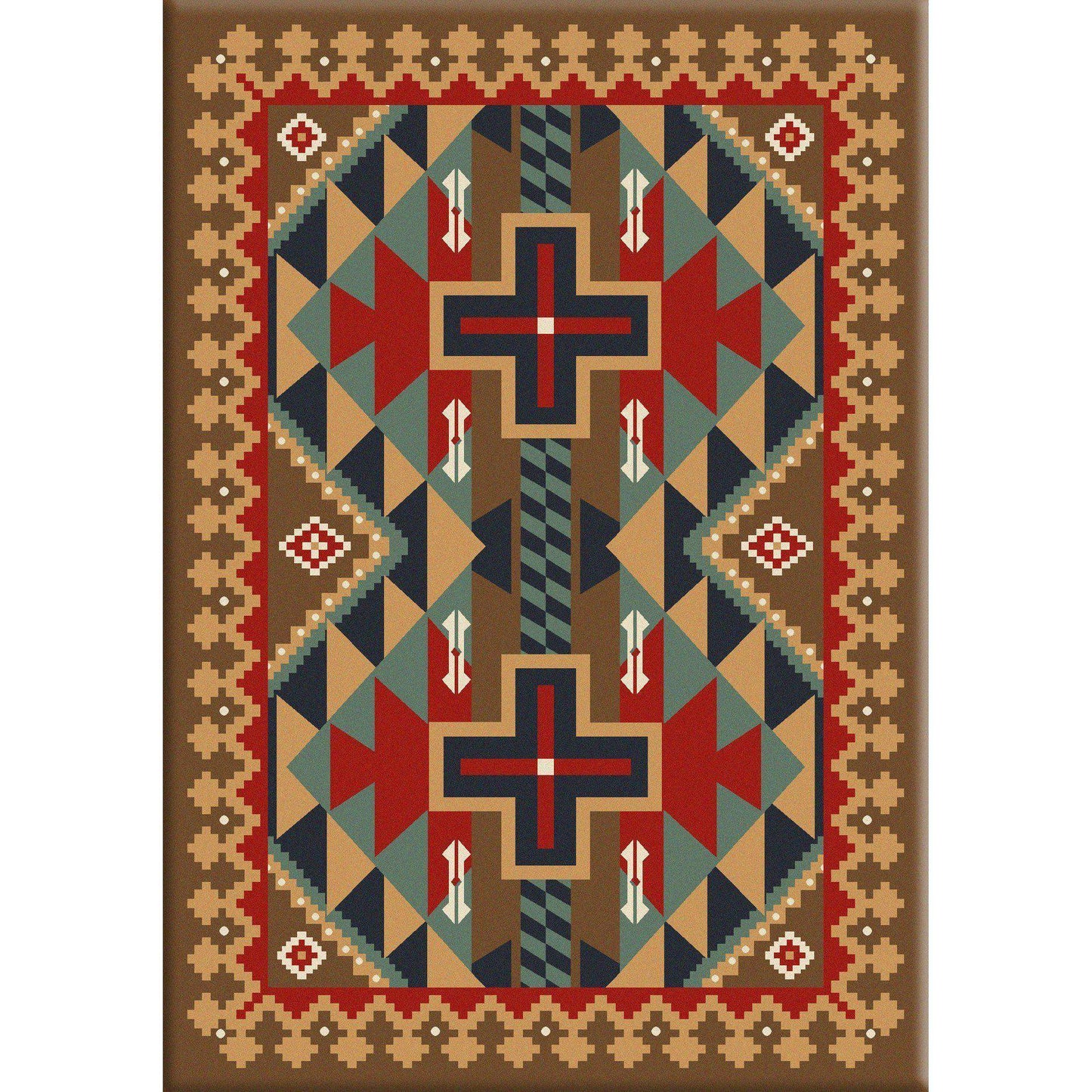 Keep It In The Tribe-CabinRugs Southwestern Rugs Wildlife Rugs Lodge Rugs Aztec RugsSouthwest Rugs