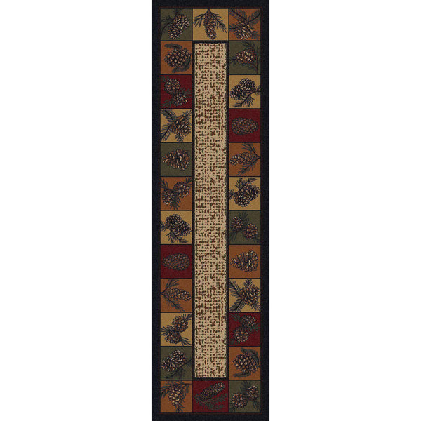 Kin Cones OKA - Rustic-CabinRugs Southwestern Rugs Wildlife Rugs Lodge Rugs Aztec RugsSouthwest Rugs