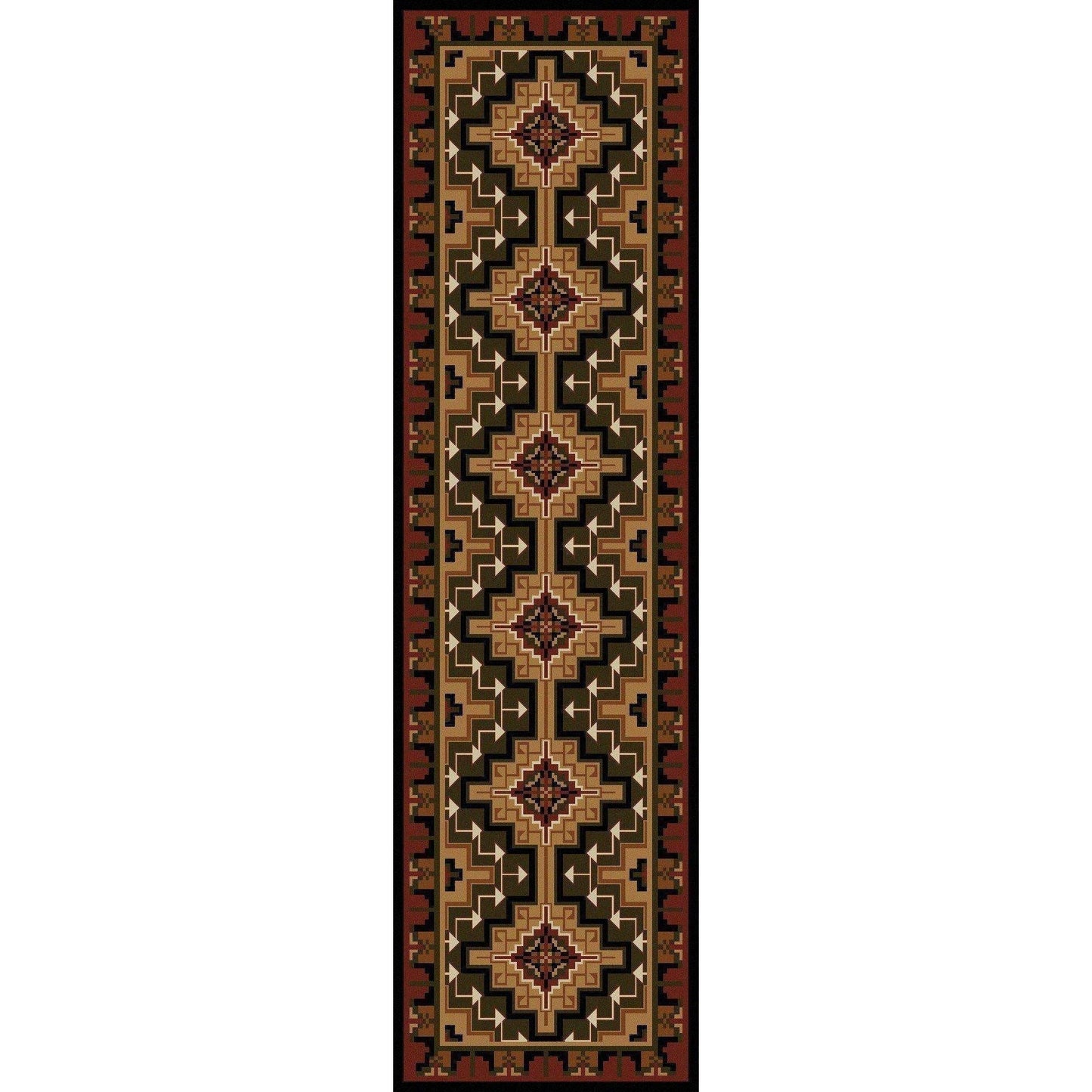 Land Of The Hills - Red-CabinRugs Southwestern Rugs Wildlife Rugs Lodge Rugs Aztec RugsSouthwest Rugs