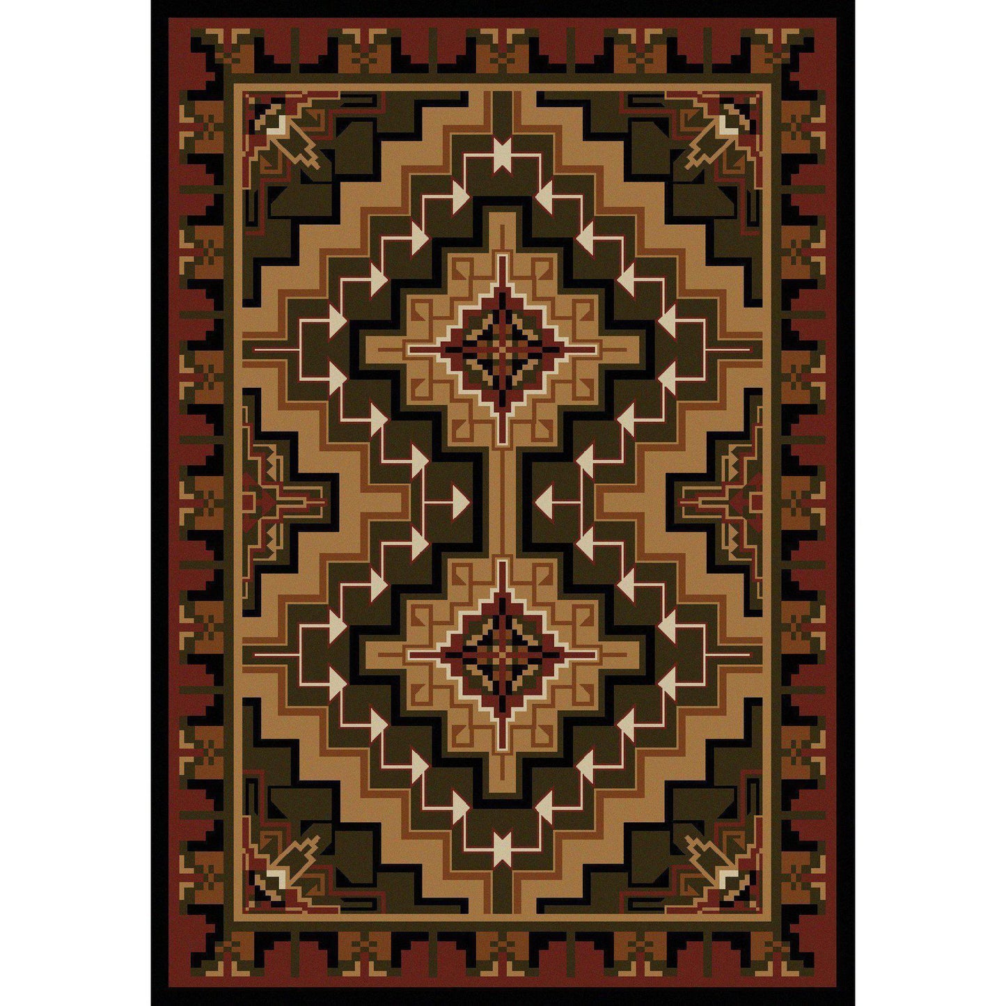 Land Of The Hills - Red-CabinRugs Southwestern Rugs Wildlife Rugs Lodge Rugs Aztec RugsSouthwest Rugs