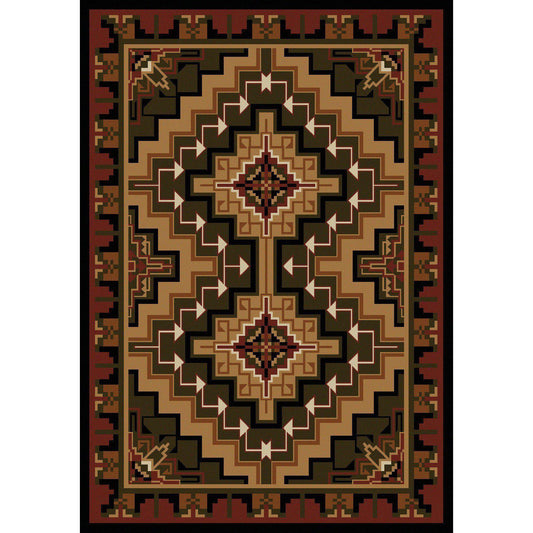 Land Of The Hills - Red-CabinRugs Southwestern Rugs Wildlife Rugs Lodge Rugs Aztec RugsSouthwest Rugs