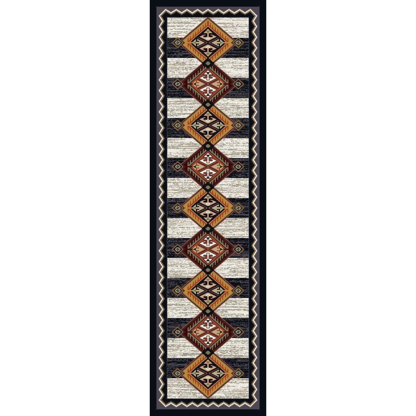 Lineage Pride - Black & White-CabinRugs Southwestern Rugs Wildlife Rugs Lodge Rugs Aztec RugsSouthwest Rugs