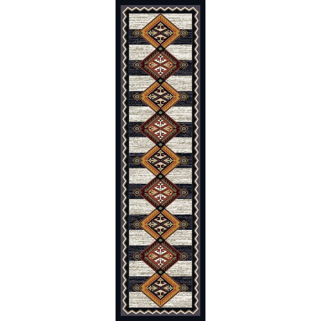 Lineage Pride - Black & White-CabinRugs Southwestern Rugs Wildlife Rugs Lodge Rugs Aztec RugsSouthwest Rugs