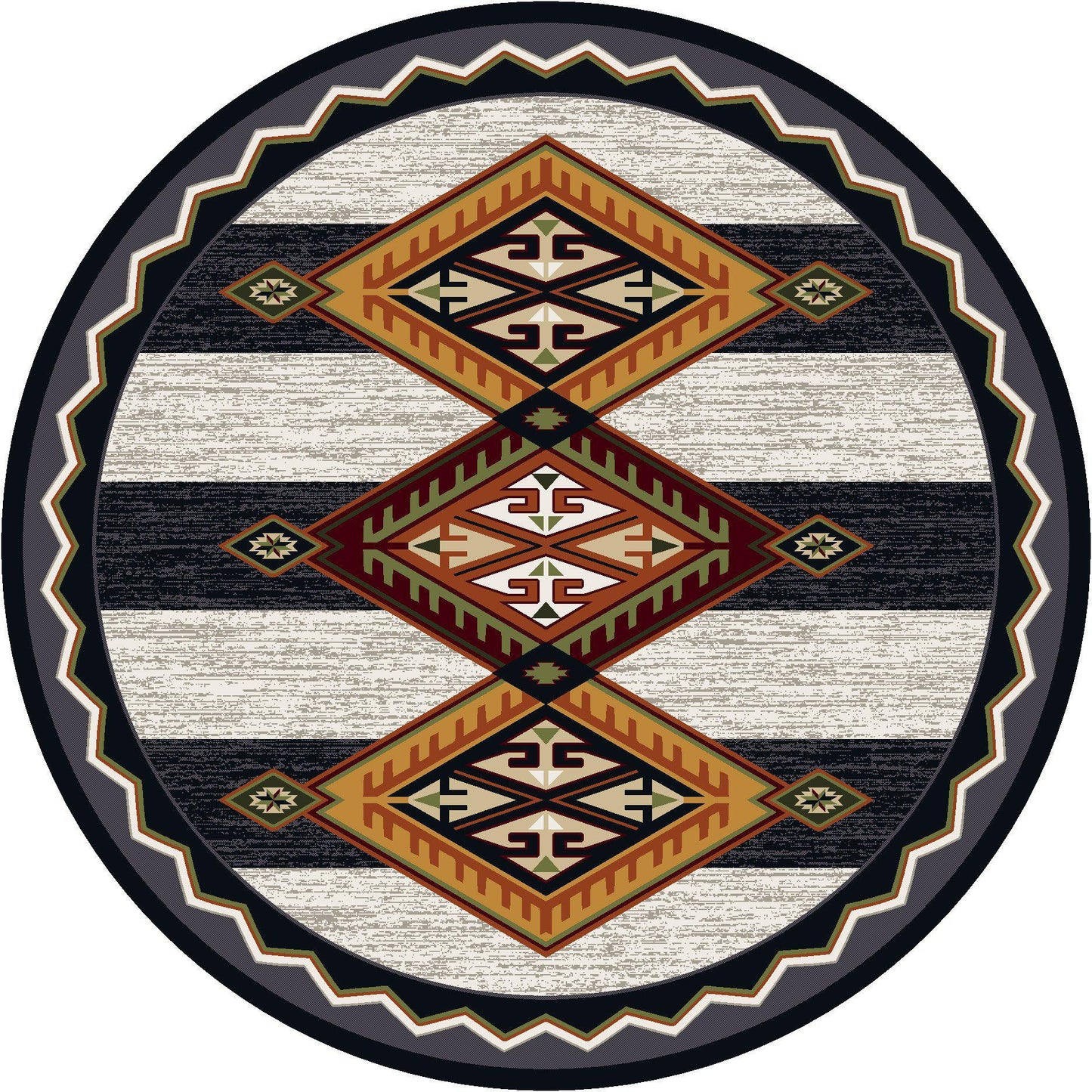 Lineage Pride - Black & White-CabinRugs Southwestern Rugs Wildlife Rugs Lodge Rugs Aztec RugsSouthwest Rugs
