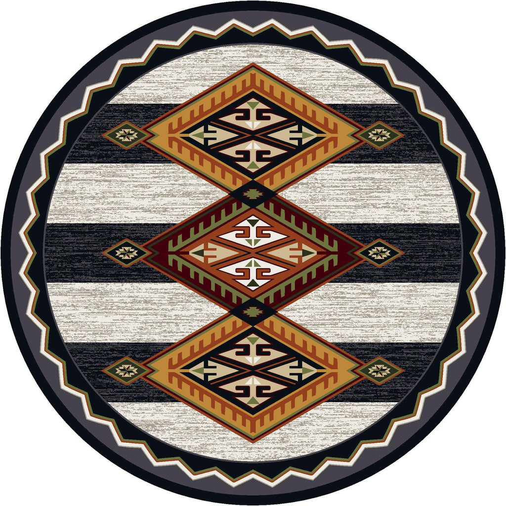 Lineage Pride - Black & White-CabinRugs Southwestern Rugs Wildlife Rugs Lodge Rugs Aztec RugsSouthwest Rugs