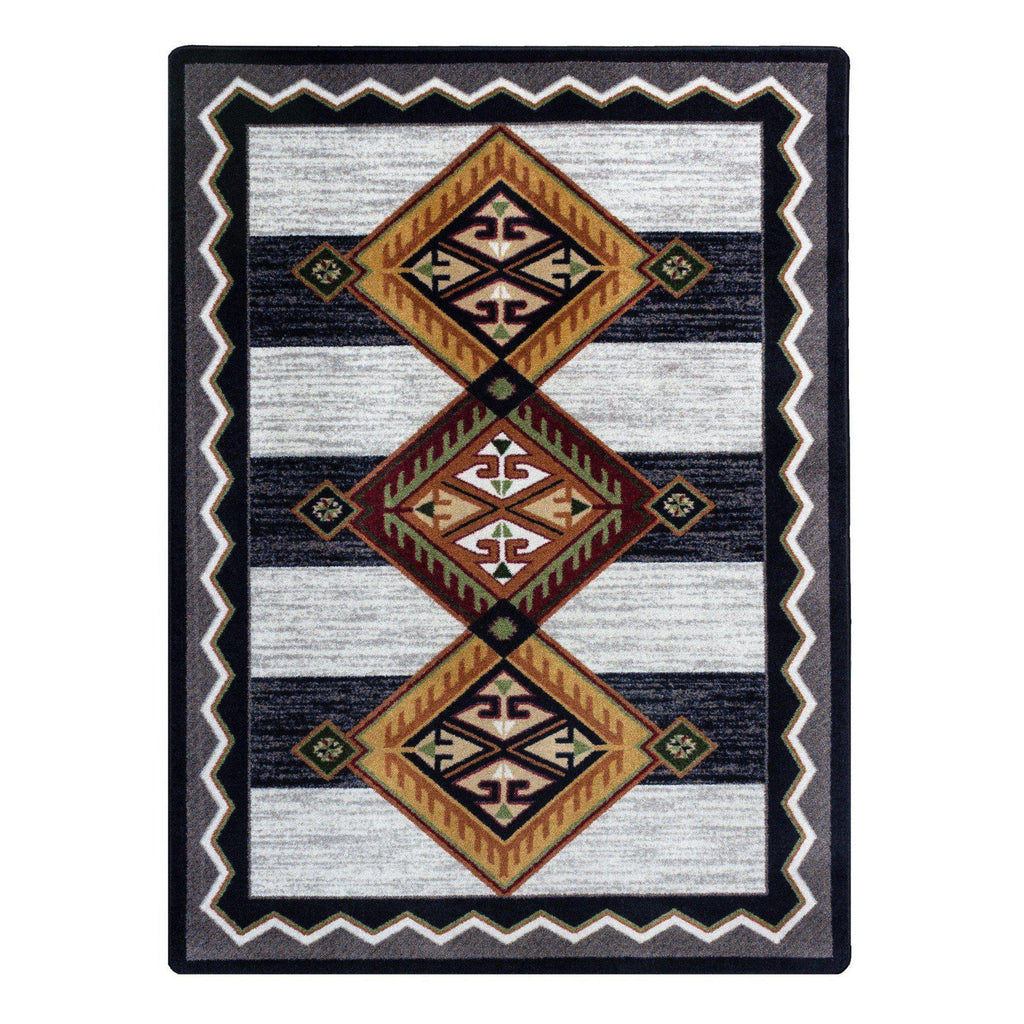 Lineage Pride - Black & White-CabinRugs Southwestern Rugs Wildlife Rugs Lodge Rugs Aztec RugsSouthwest Rugs