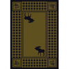 Moose Couple Refuge - Green-CabinRugs Southwestern Rugs Wildlife Rugs Lodge Rugs Aztec RugsSouthwest Rugs