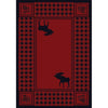 Moose Couple Refuge - Red-CabinRugs Southwestern Rugs Wildlife Rugs Lodge Rugs Aztec RugsSouthwest Rugs