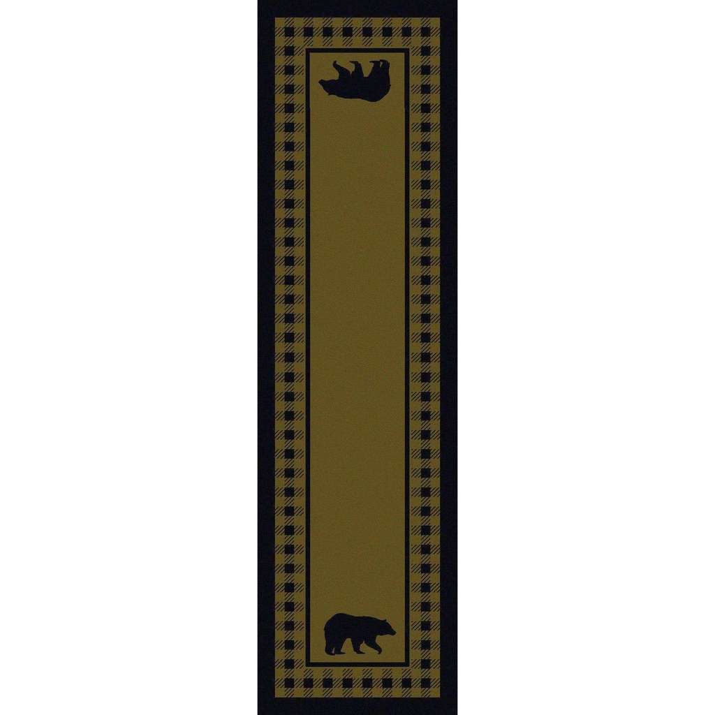 Mother Bear Refuge - Green-CabinRugs Southwestern Rugs Wildlife Rugs Lodge Rugs Aztec RugsSouthwest Rugs