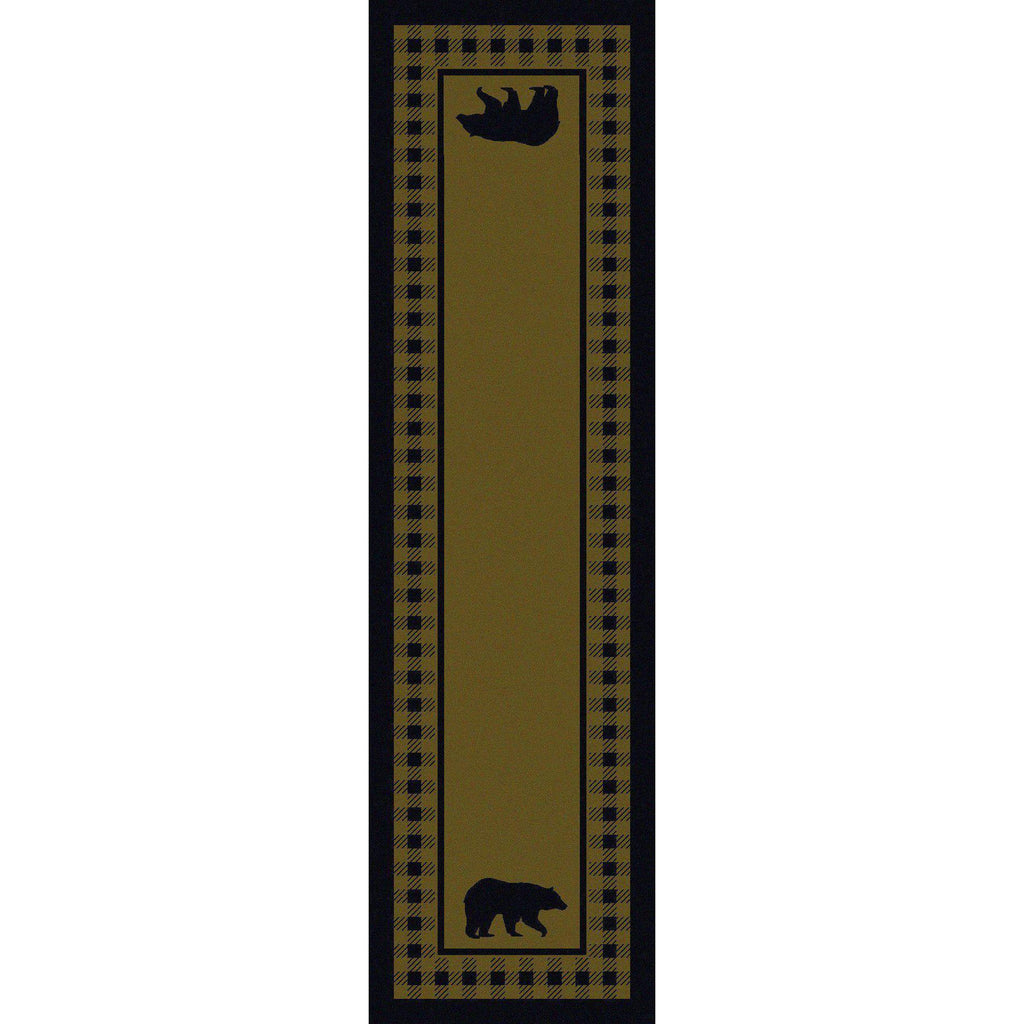 Mother Bear Refuge - Green-CabinRugs Southwestern Rugs Wildlife Rugs Lodge Rugs Aztec RugsSouthwest Rugs