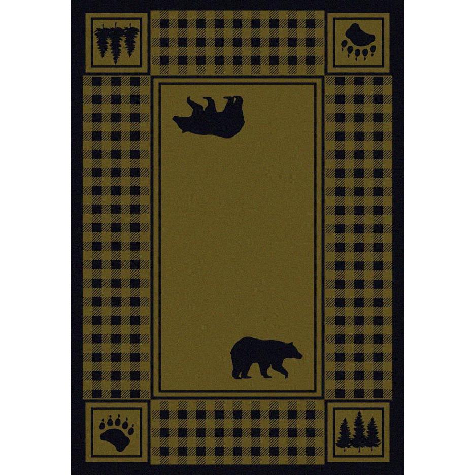 Mother Bear Refuge - Green-CabinRugs Southwestern Rugs Wildlife Rugs Lodge Rugs Aztec RugsSouthwest Rugs