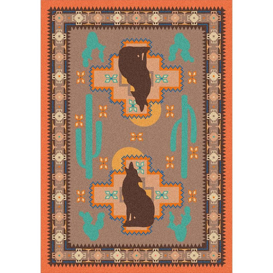 New Mexican Desert - Desert Rose-CabinRugs Southwestern Rugs Wildlife Rugs Lodge Rugs Aztec RugsSouthwest Rugs
