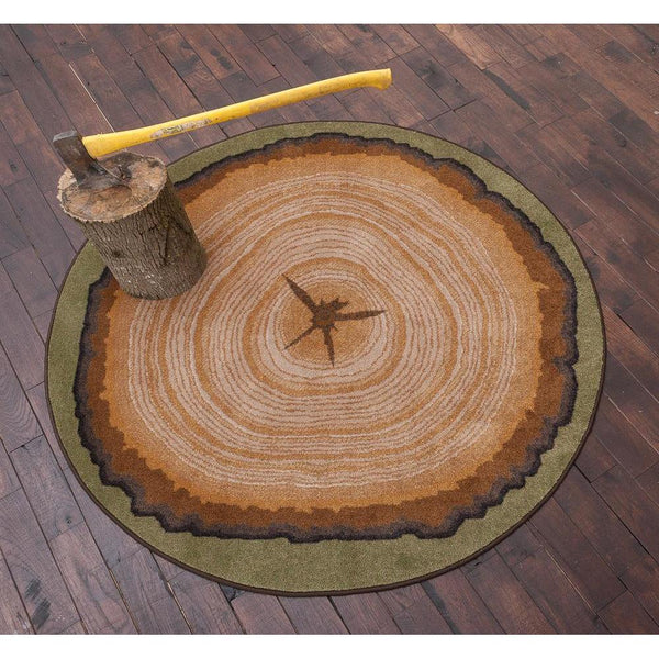 Oak Stump-CabinRugs Southwestern Rugs Wildlife Rugs Lodge Rugs Aztec RugsSouthwest Rugs