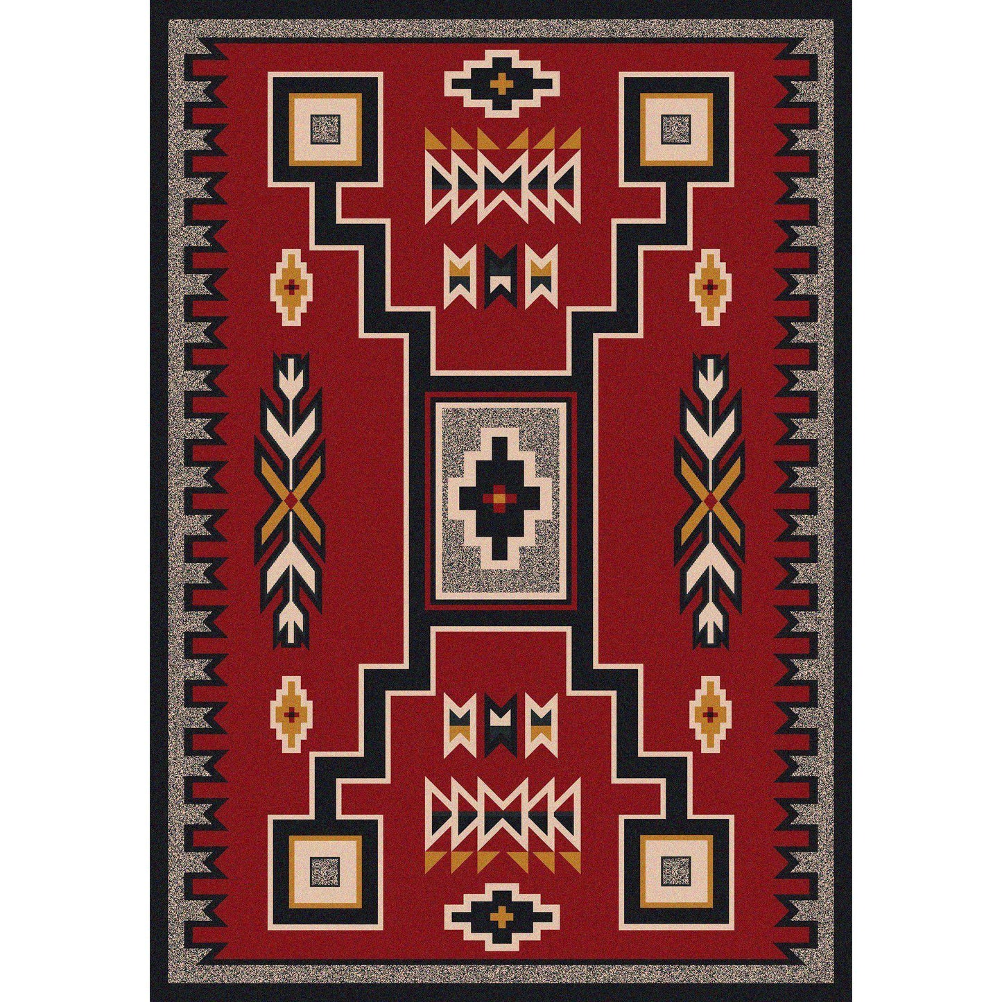 Old Timer - Red-CabinRugs Southwestern Rugs Wildlife Rugs Lodge Rugs Aztec RugsSouthwest Rugs