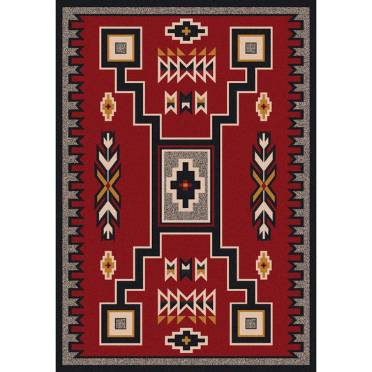 Old Timer - Red-CabinRugs Southwestern Rugs Wildlife Rugs Lodge Rugs Aztec RugsSouthwest Rugs