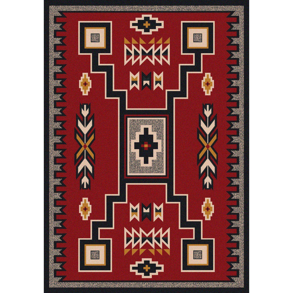 Old Timer - Red-CabinRugs Southwestern Rugs Wildlife Rugs Lodge Rugs Aztec RugsSouthwest Rugs