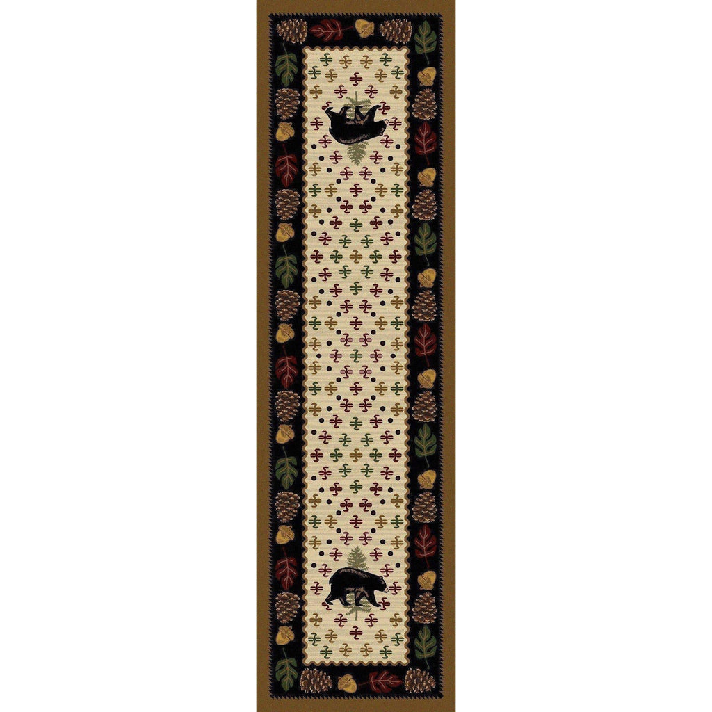 Picnic Bear - Natural-CabinRugs Southwestern Rugs Wildlife Rugs Lodge Rugs Aztec RugsSouthwest Rugs