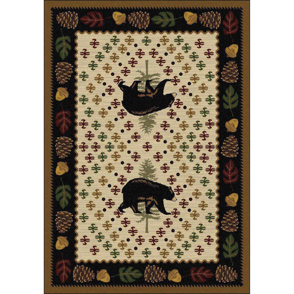 Picnic Bear - Natural-CabinRugs Southwestern Rugs Wildlife Rugs Lodge Rugs Aztec RugsSouthwest Rugs