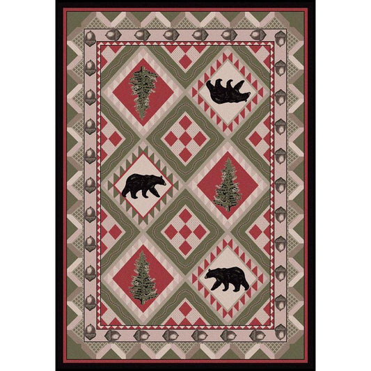 Picnic In The Forest - Pine-CabinRugs Southwestern Rugs Wildlife Rugs Lodge Rugs Aztec RugsSouthwest Rugs