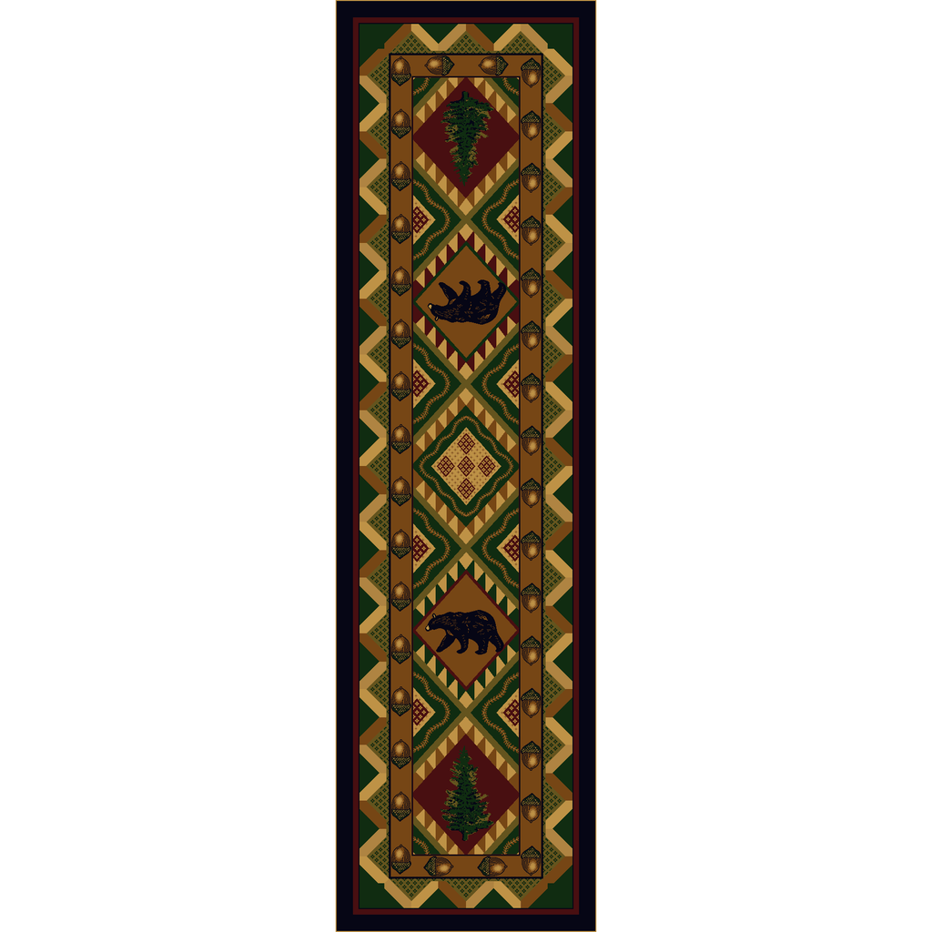 Picnic In The Forest - Woodland-CabinRugs Southwestern Rugs Wildlife Rugs Lodge Rugs Aztec RugsSouthwest Rugs