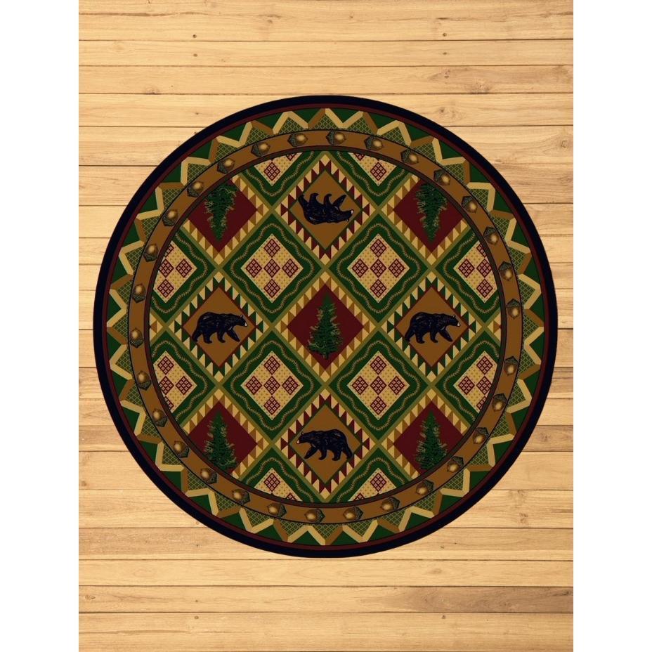 Picnic In The Forest - Woodland-CabinRugs Southwestern Rugs Wildlife Rugs Lodge Rugs Aztec RugsSouthwest Rugs