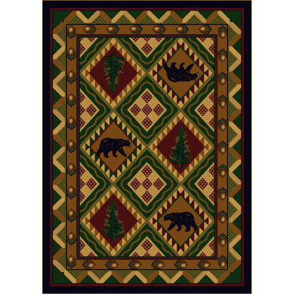 Picnic In The Forest - Woodland-CabinRugs Southwestern Rugs Wildlife Rugs Lodge Rugs Aztec RugsSouthwest Rugs