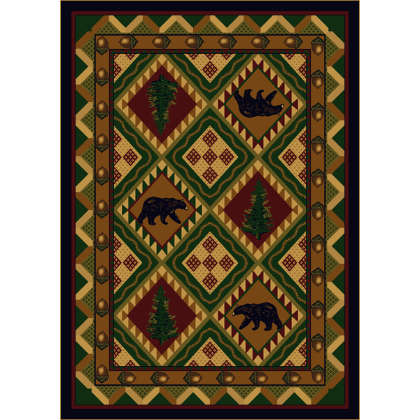 Picnic In The Forest - Woodland-CabinRugs Southwestern Rugs Wildlife Rugs Lodge Rugs Aztec RugsSouthwest Rugs