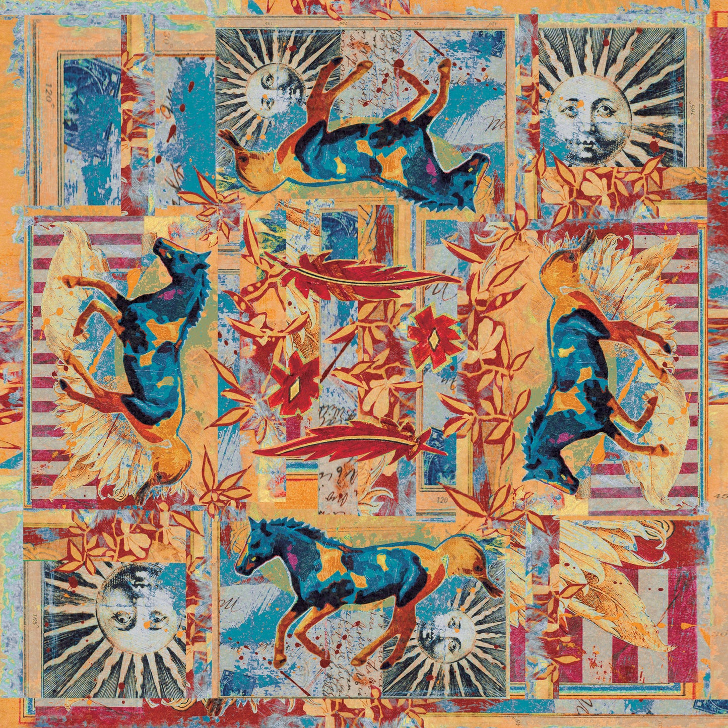 Ruiz Galloping Horses | Teal