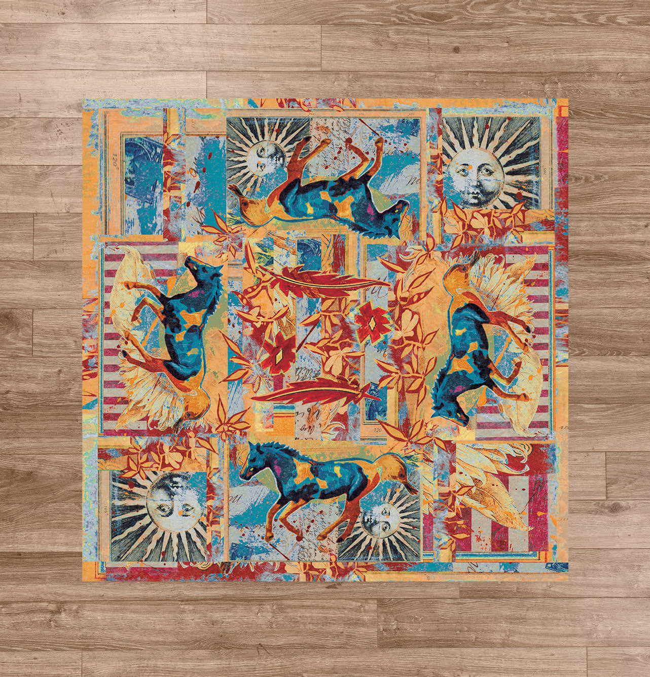 Ruiz Galloping Horses | Teal