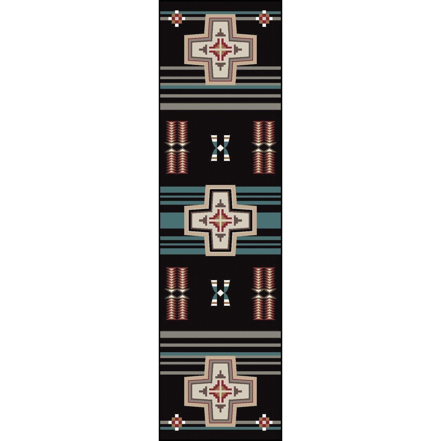 Rio Grande - Black-CabinRugs Southwestern Rugs Wildlife Rugs Lodge Rugs Aztec RugsSouthwest Rugs