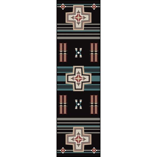Rio Grande - Black-CabinRugs Southwestern Rugs Wildlife Rugs Lodge Rugs Aztec RugsSouthwest Rugs