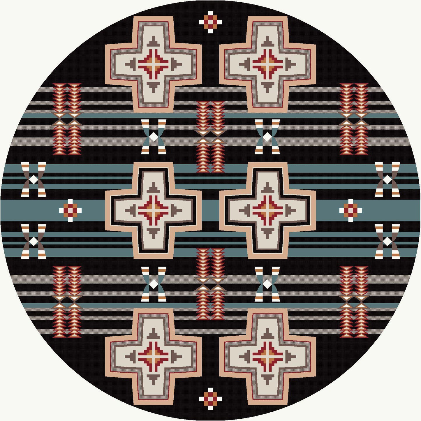 Rio Grande - Black-CabinRugs Southwestern Rugs Wildlife Rugs Lodge Rugs Aztec RugsSouthwest Rugs