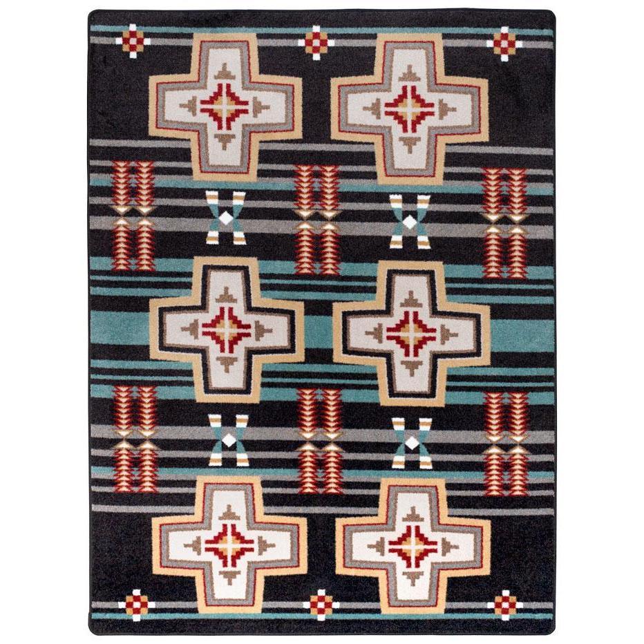 Rio Grande - Black-CabinRugs Southwestern Rugs Wildlife Rugs Lodge Rugs Aztec RugsSouthwest Rugs