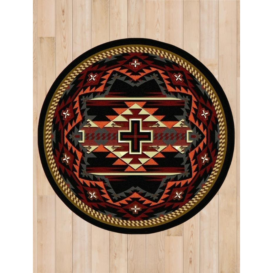 Rustic Crucifix - Black-CabinRugs Southwestern Rugs Wildlife Rugs Lodge Rugs Aztec RugsSouthwest Rugs