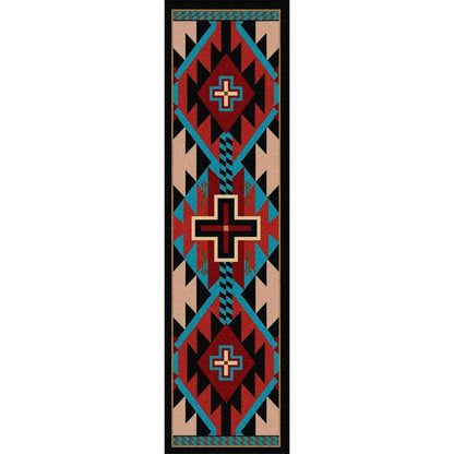 Rustic Crucifix - Blue-CabinRugs Southwestern Rugs Wildlife Rugs Lodge Rugs Aztec RugsSouthwest Rugs