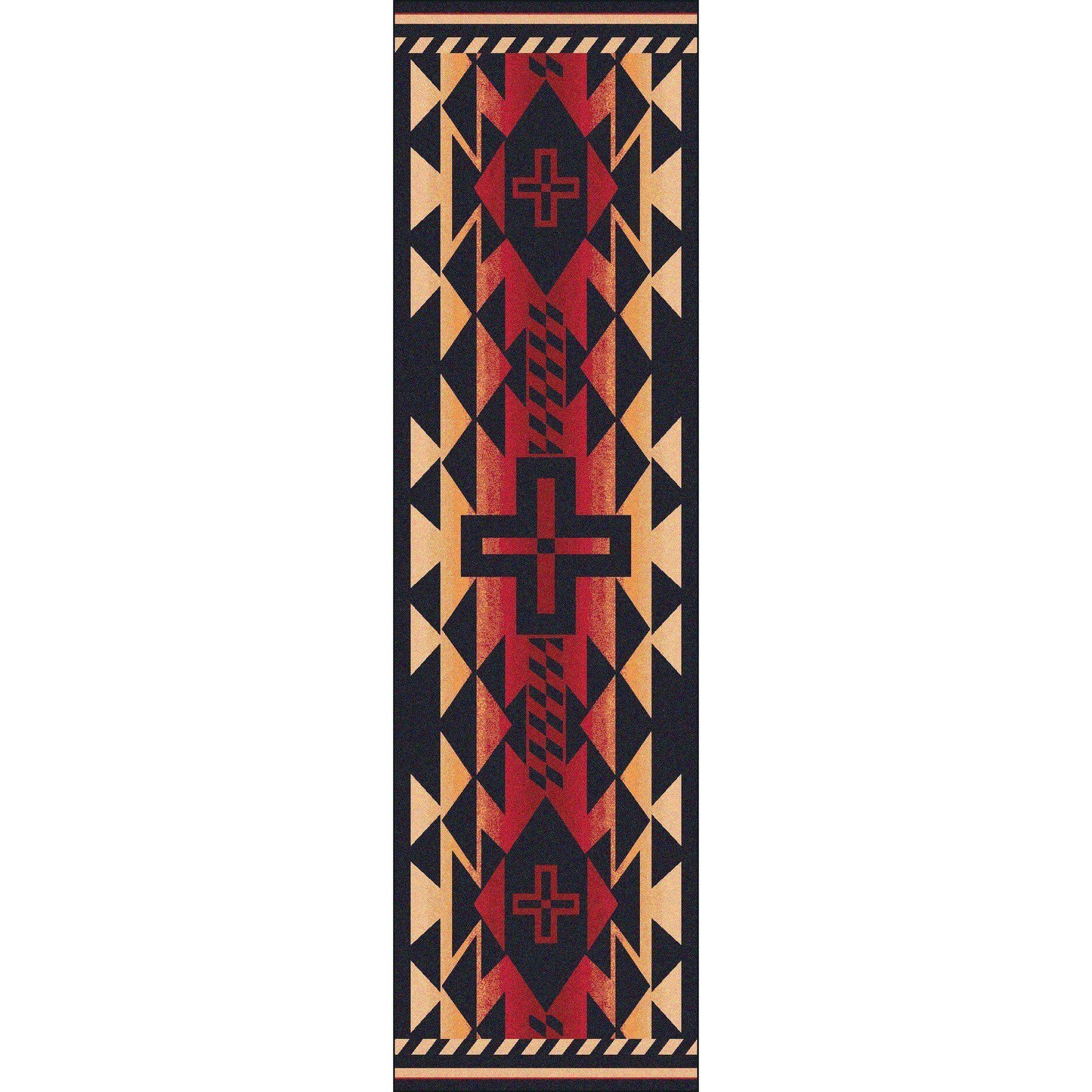 Rustic Crucifix - Burnt Red-CabinRugs Southwestern Rugs Wildlife Rugs Lodge Rugs Aztec RugsSouthwest Rugs